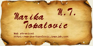 Marika Topalović vizit kartica